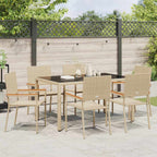 Garten Essgruppe 7 pcs Beige Poly-Rattan