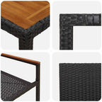 Garten Essgruppe 9 pcs Schwarz Poly-Rattan