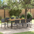 Garten Essgruppe 9 pcs Schwarz Poly-Rattan