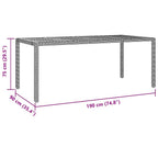 Garten Essgruppe 9 pcs Schwarz Poly-Rattan