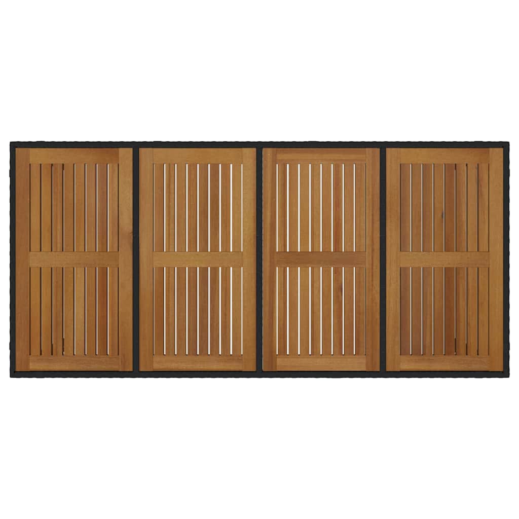 Garten Essgruppe 9 pcs Schwarz Poly-Rattan