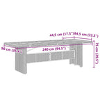 Garten Essgruppe 9 pcs Grau Poly-Rattan
