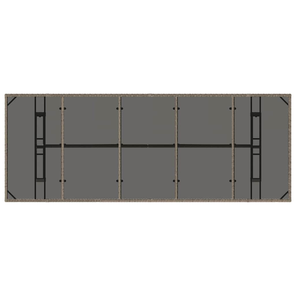 Garten Essgruppe 9 pcs Grau Poly-Rattan