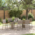 Garten Essgruppe 7 pcs Grau Poly-Rattan