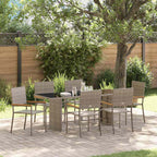 Garten Essgruppe 7 pcs Grau Poly-Rattan
