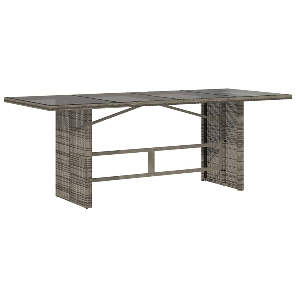 Garten Essgruppe 7 pcs Grau Poly-Rattan
