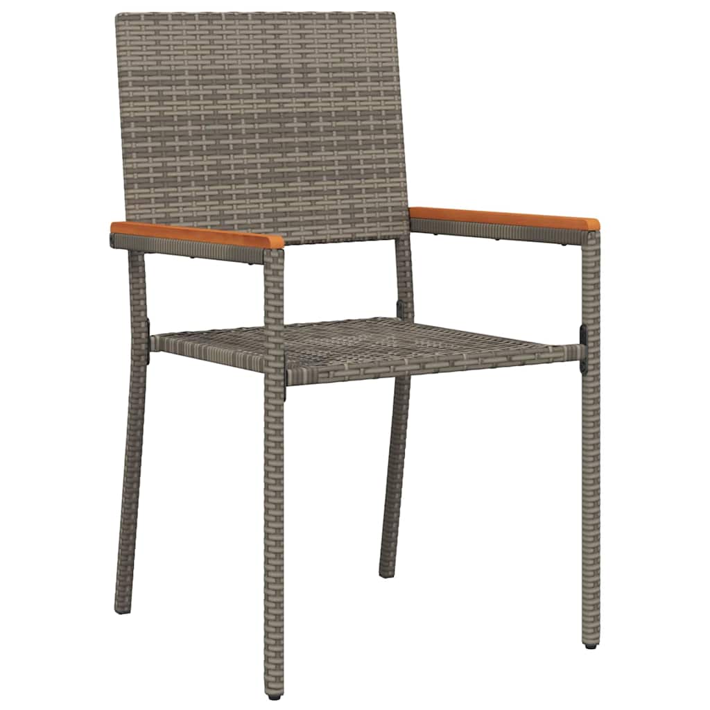 Garten Essgruppe 7 pcs Grau Poly-Rattan