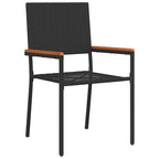 Garten Essgruppe 9 pcs Schwarz Poly-Rattan