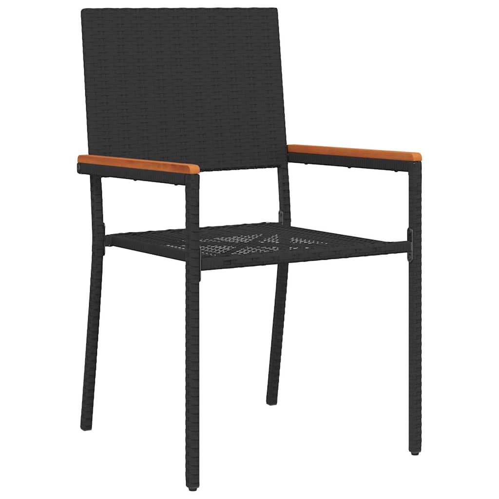 Garten Essgruppe 9 pcs Schwarz Poly-Rattan