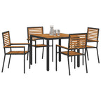 Garten Essgruppe 5 pcs Schwarz und Braun Poly-Rattan
