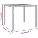 Garten Essgruppe 5 pcs Schwarz und Braun Poly-Rattan