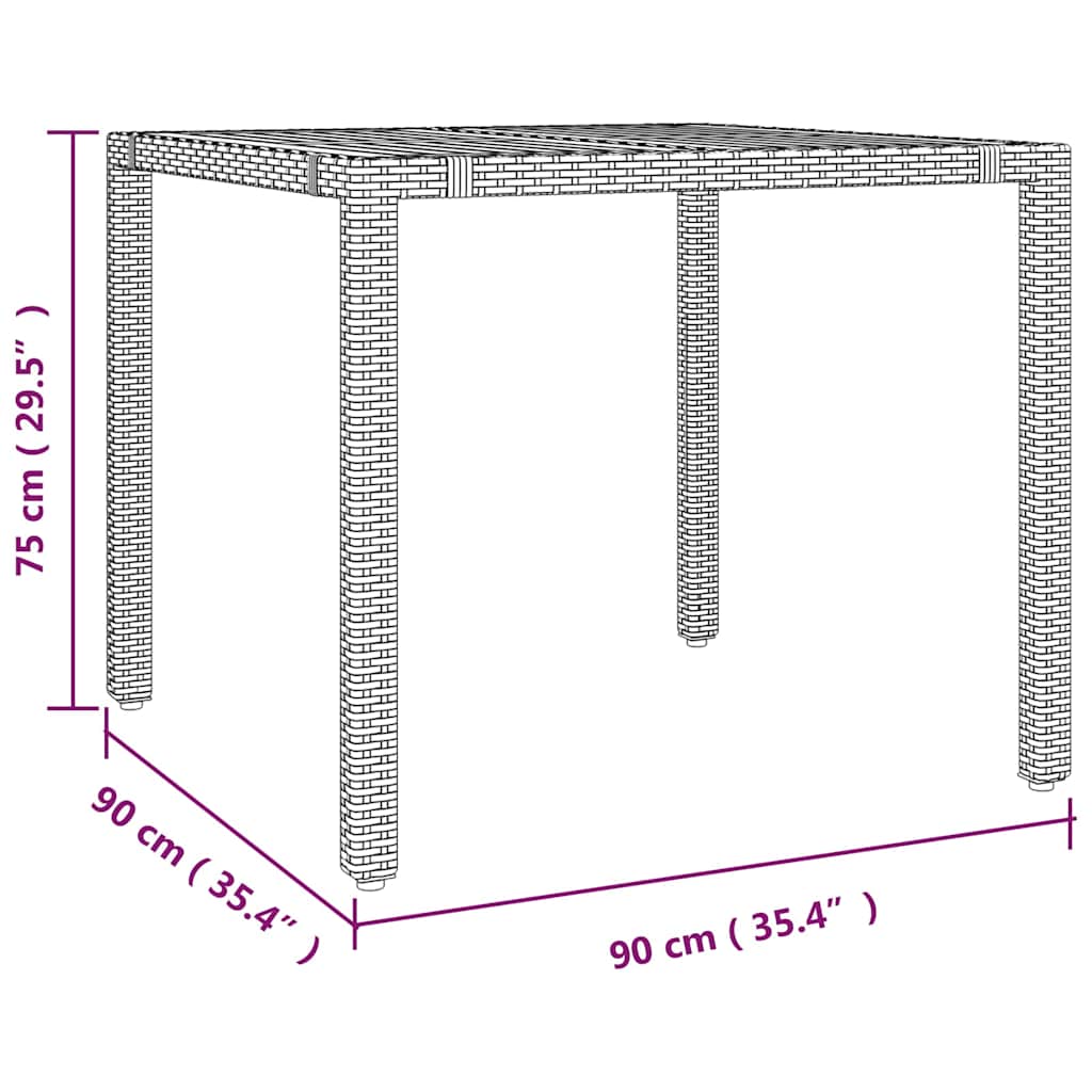 Garten Essgruppe 5 pcs Grau und Braun Poly-Rattan