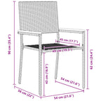 Garten Essgruppe 5 pcs Grau und Braun Poly-Rattan