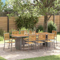 Garten Essgruppe 9 pcs Grau und Braun Poly-Rattan