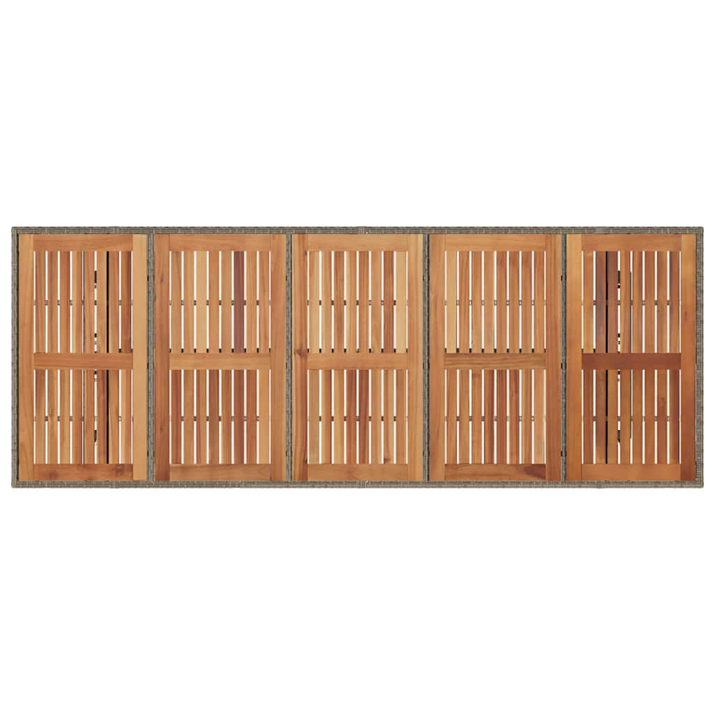 Garten Essgruppe 9 pcs Grau und Braun Poly-Rattan