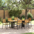 Garten Essgruppe 7 pcs Schwarz und Braun Poly-Rattan