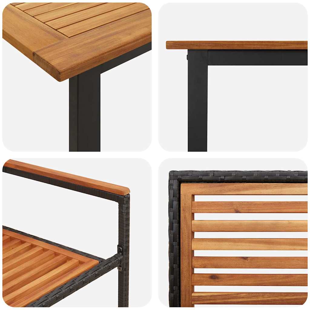 Garten Essgruppe 5 pcs Schwarz Massivholz Akazie