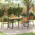 Garten Essgruppe 5 pcs Schwarz Massivholz Akazie