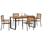 Garten Essgruppe 5 pcs Schwarz Massivholz Akazie
