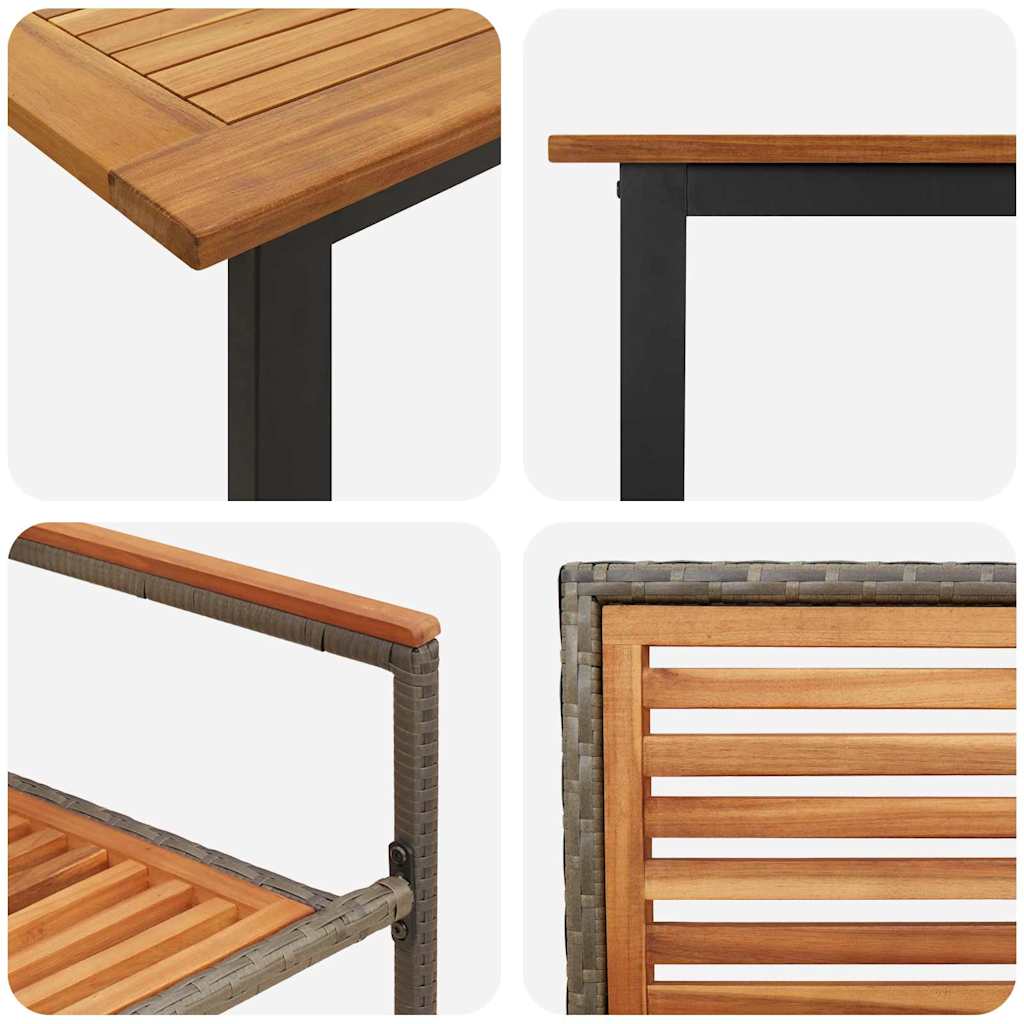 Garten Essgruppe 5 pcs Grau Massivholz Akazie