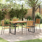 Garten Essgruppe 5 pcs Grau Massivholz Akazie