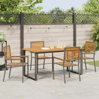 Garten Essgruppe 5 pcs Grau Massivholz Akazie