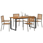 Garten Essgruppe 5 pcs Grau Massivholz Akazie