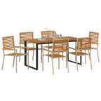 Garten Essgruppe 7 pcs Beige Massivholz Akazie