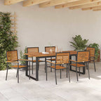 Garten Essgruppe 7 pcs Schwarz Massivholz Akazie