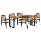 Garten Essgruppe 7 pcs Schwarz Massivholz Akazie