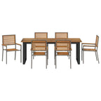 Garten Essgruppe 7 pcs Grau Massivholz Akazie