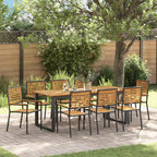 Garten Essgruppe 9 pcs Schwarz Massivholz Akazie