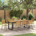 Garten Essgruppe 9 pcs Grau Massivholz Akazie
