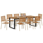 Garten Essgruppe 9 pcs Beige Massivholz Akazie