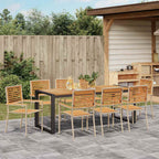 Garten Essgruppe 9 pcs Beige und Braun Poly-Rattan