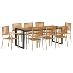 Garten Essgruppe 9 pcs Beige und Braun Poly-Rattan