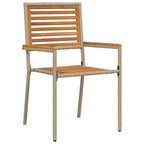 Garten Essgruppe 9 pcs Beige und Braun Poly-Rattan