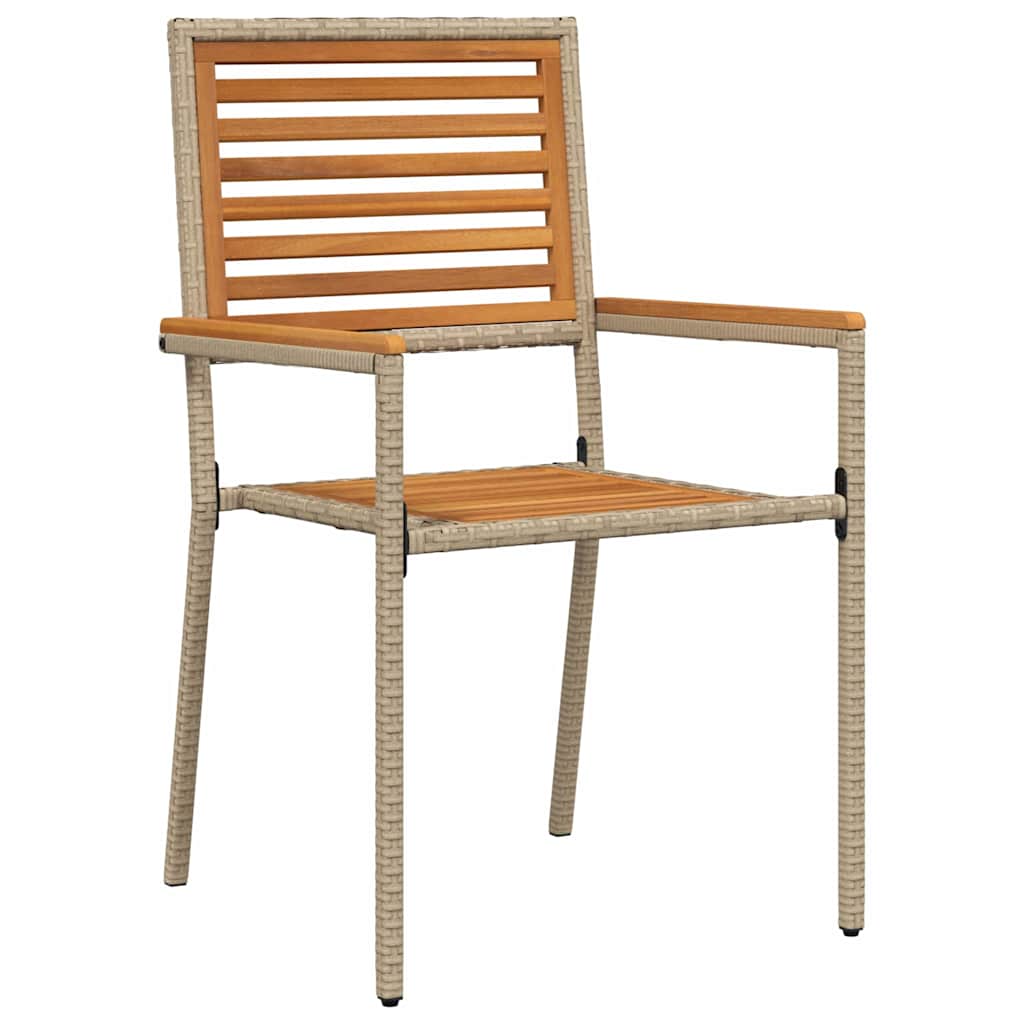 Garten Essgruppe 9 pcs Beige und Braun Poly-Rattan