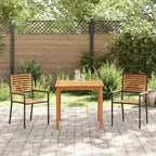 Garten Essgruppe 3 pcs Schwarz Massivholz Akazie