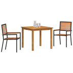 Garten Essgruppe 3 pcs Schwarz Massivholz Akazie