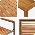 Garten Essgruppe 3 pcs Grau Massivholz Akazie