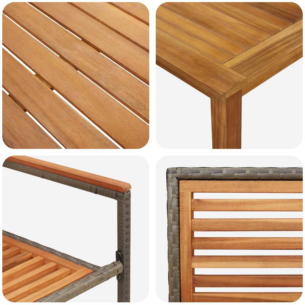 Garten Essgruppe 3 pcs Grau Massivholz Akazie
