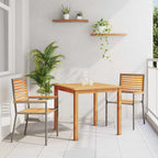 Garten Essgruppe 3 pcs Grau Massivholz Akazie