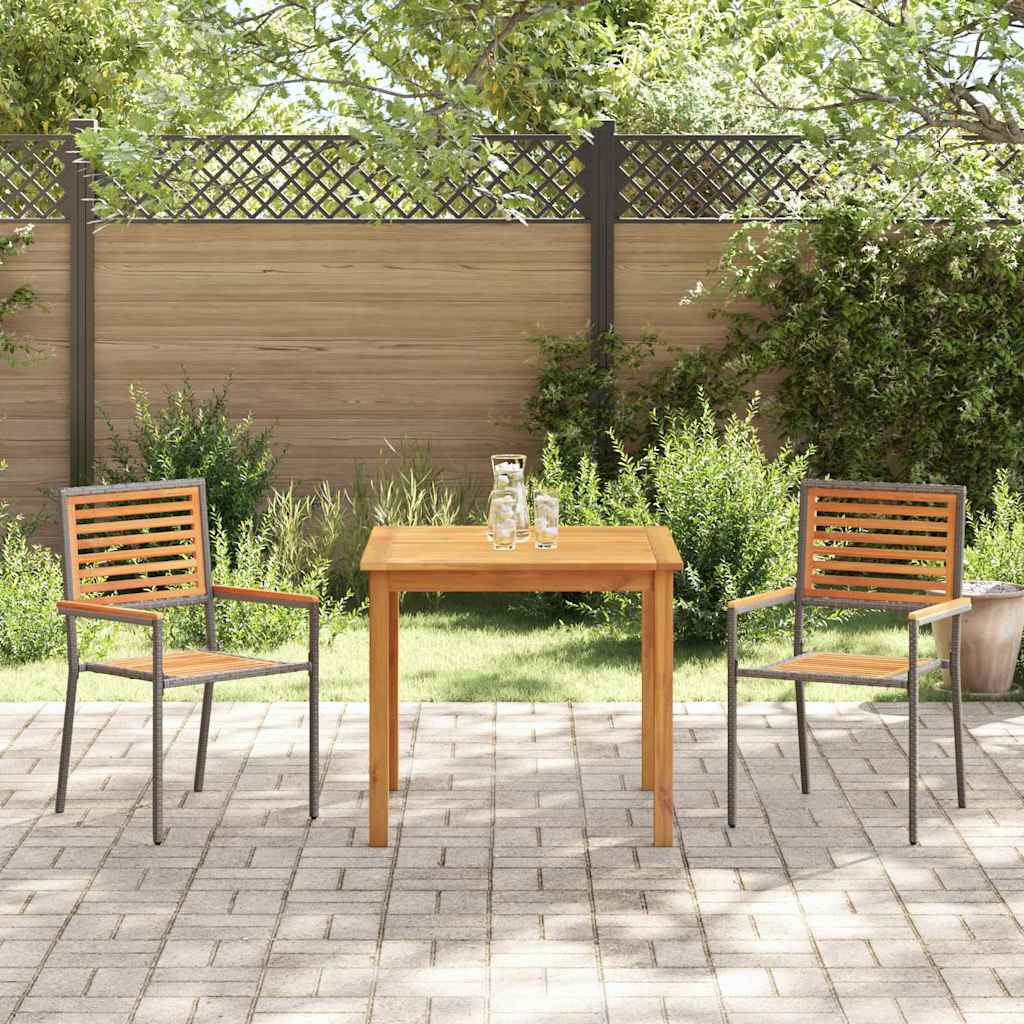 Garten Essgruppe 3 pcs Grau Massivholz Akazie
