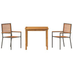 Garten Essgruppe 3 pcs Grau Massivholz Akazie
