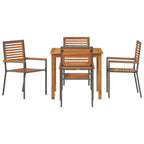 Garten Essgruppe 5 pcs Grau Massivholz Akazie
