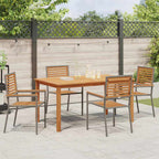 Garten Essgruppe 5 pcs Grau Massivholz Akazie