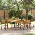 Garten Essgruppe 7 pcs Schwarz Massivholz Akazie