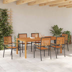 Garten Essgruppe 7 pcs Schwarz Massivholz Akazie