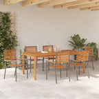 Garten Essgruppe 7 pcs Grau Massivholz Akazie